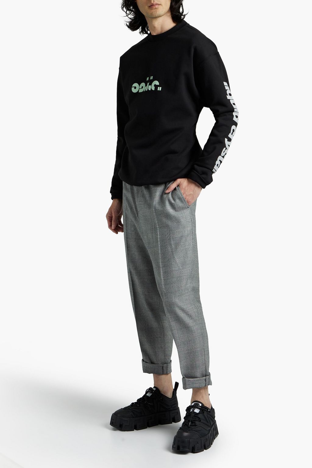 OAMC Printed cotton-fleece sweatshirt