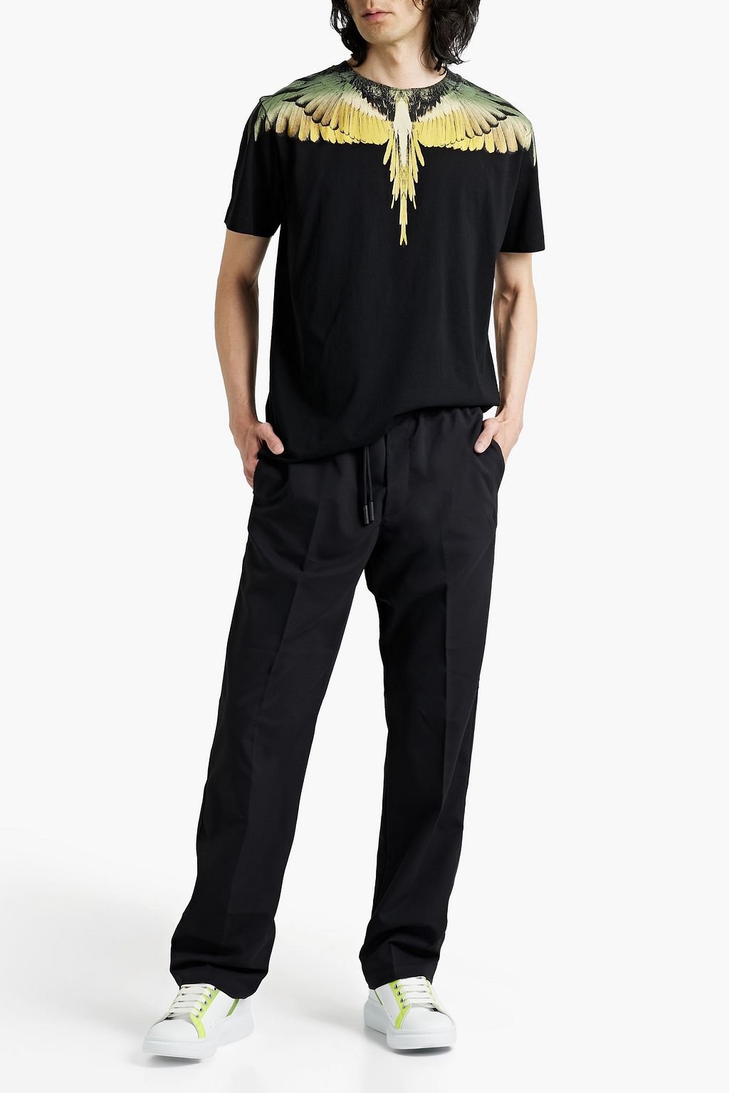 MARCELO BURLON Straight-leg embroidered wool pants