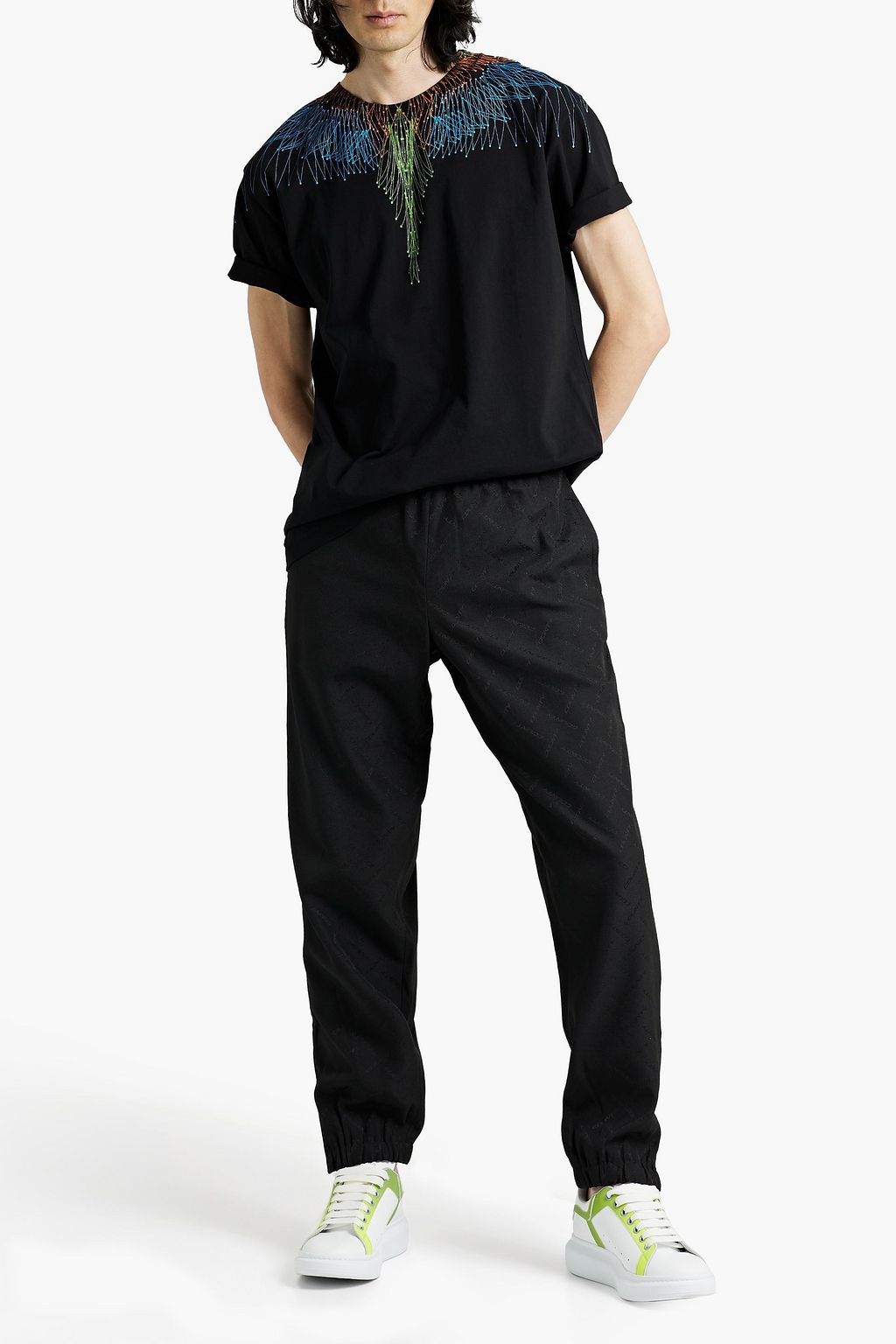 MARCELO BURLON Tapered-leg jacquard pants