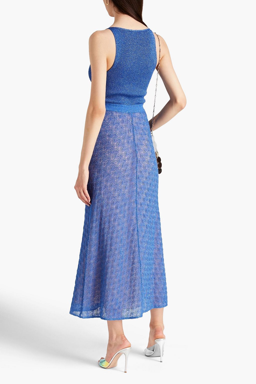 MISSONI Metallic crochetknit midi dress THE