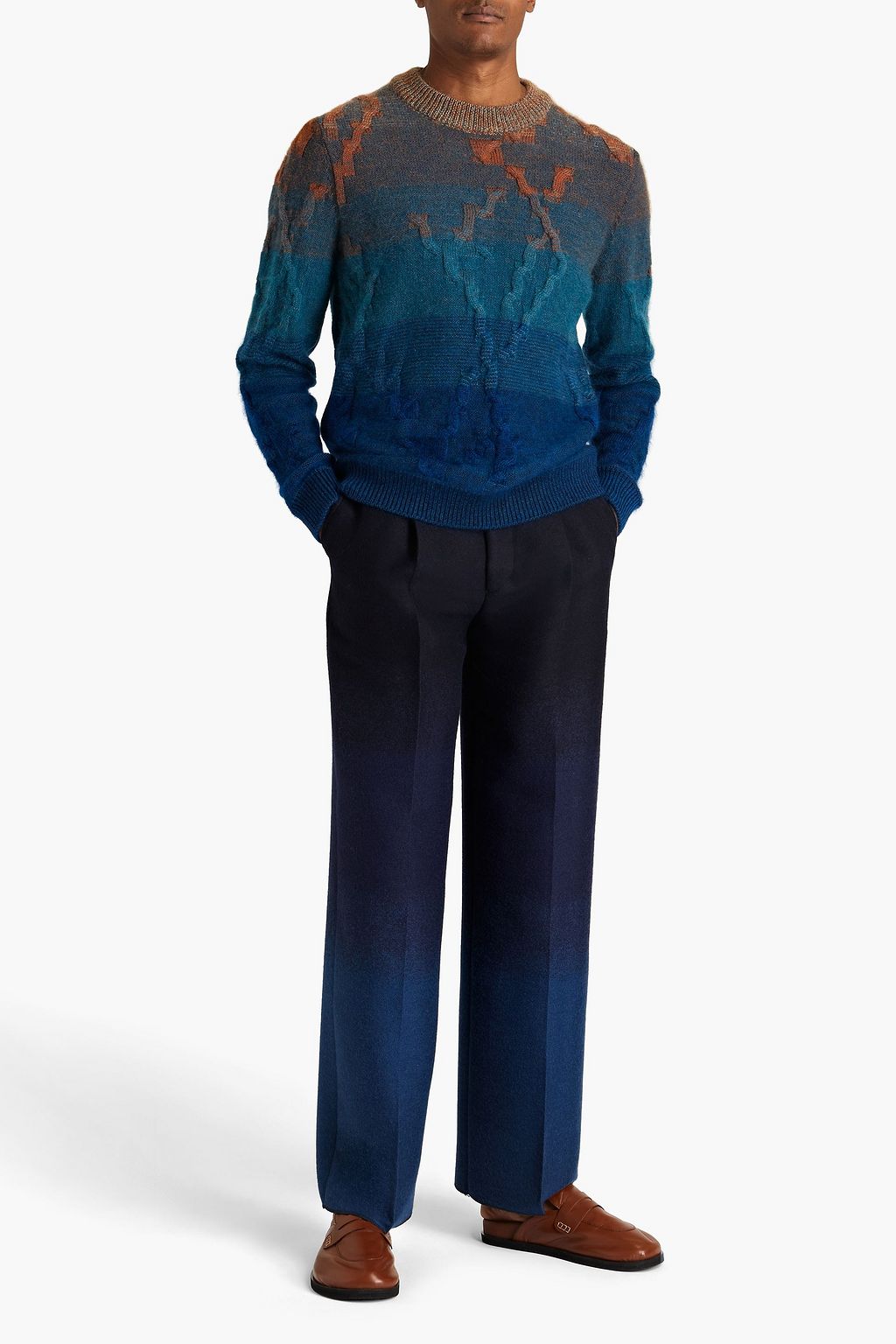 MISSONI Dégradé wool-blend twill pants