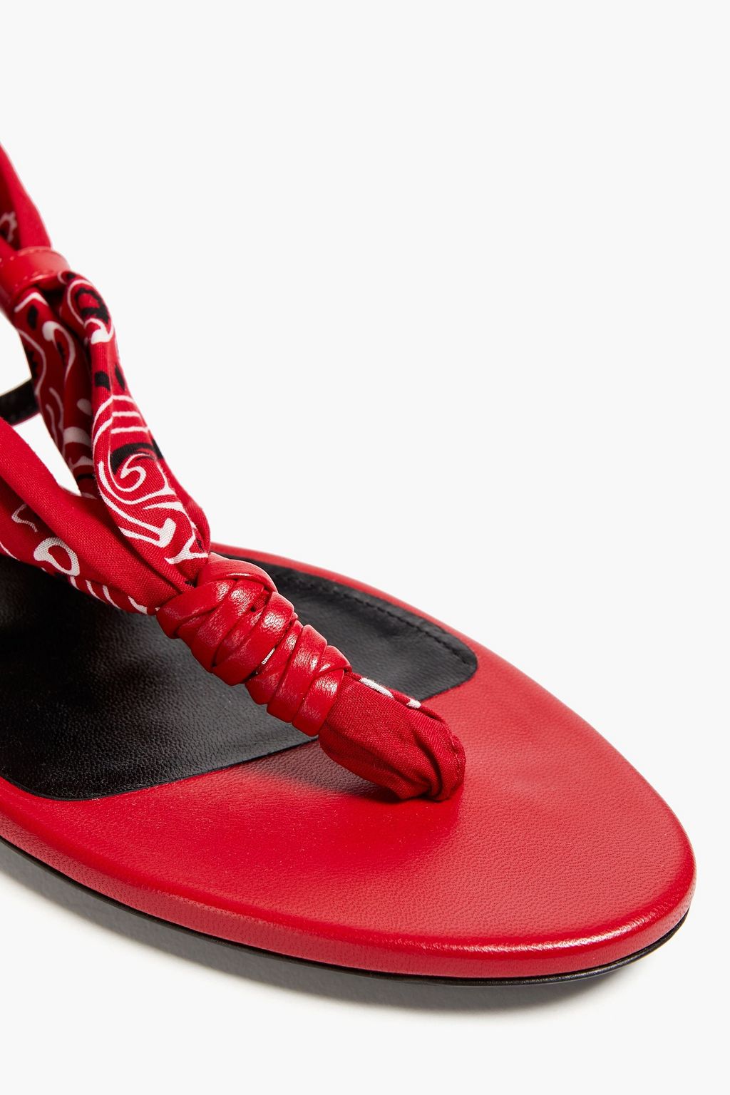 SAINT LAURENT Leatherpaneled printed woven sandals THE