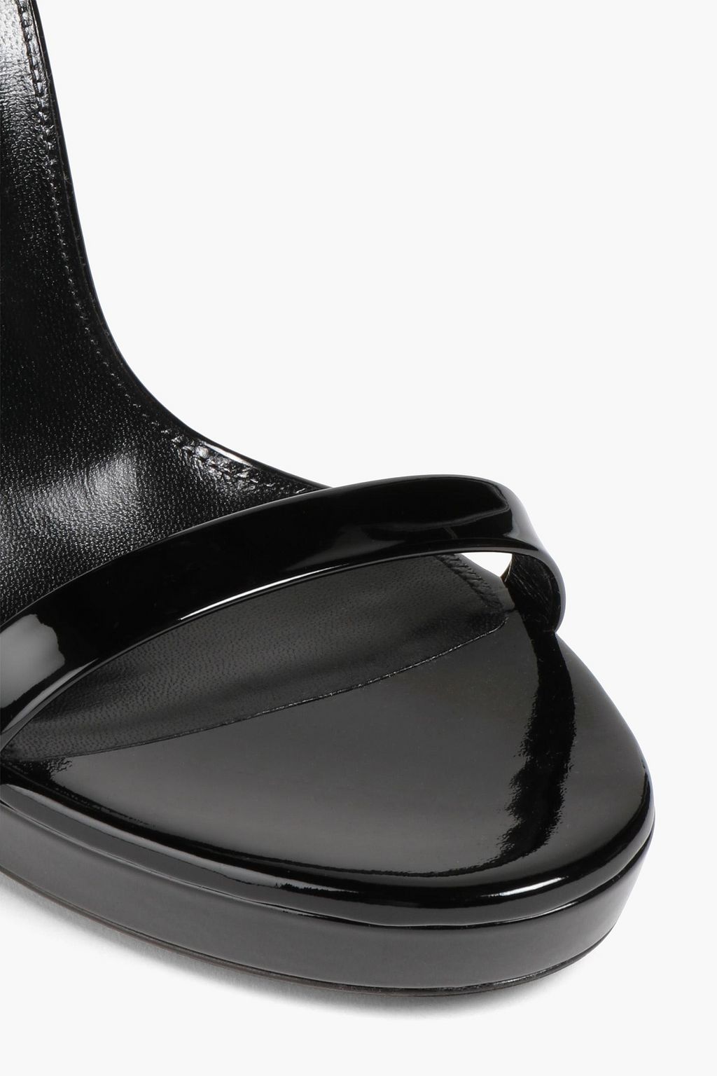 SAINT LAURENT Plateausandalen aus Lackleder
