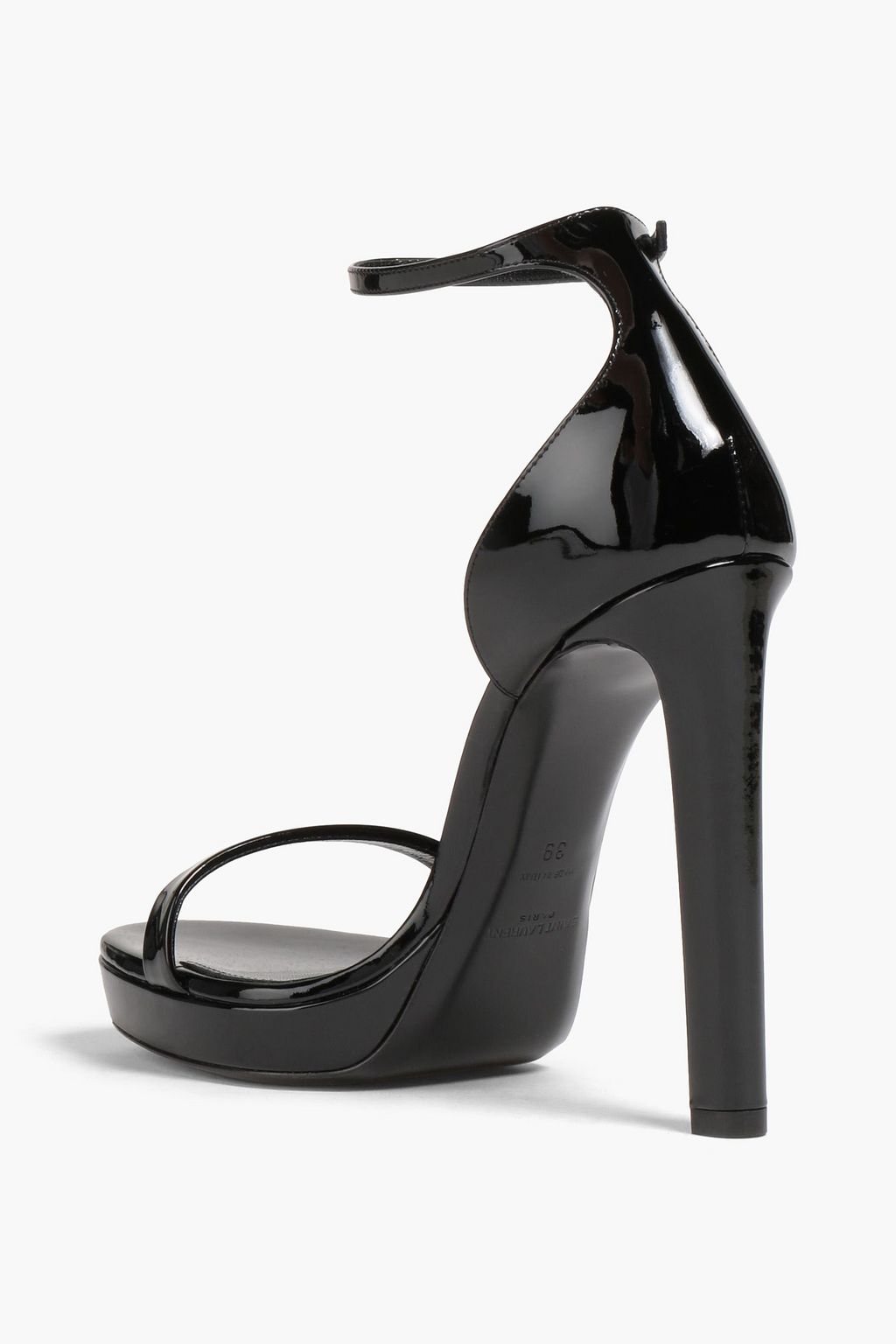 SAINT LAURENT Plateausandalen aus Lackleder