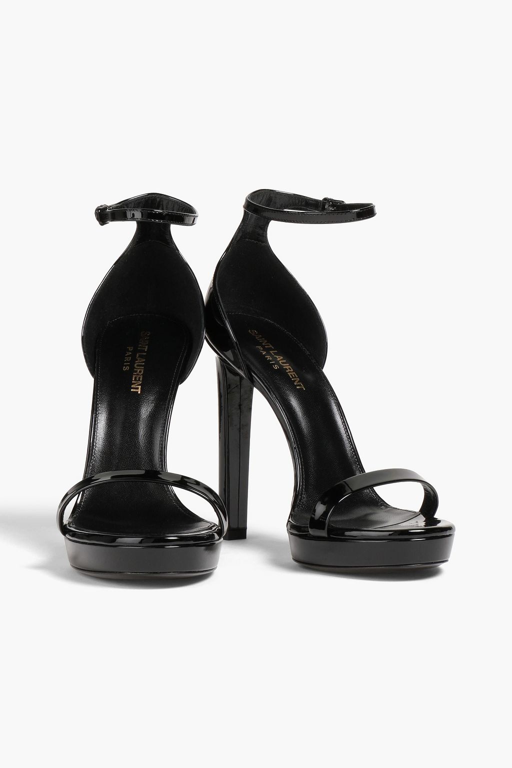 SAINT LAURENT Plateausandalen aus Lackleder
