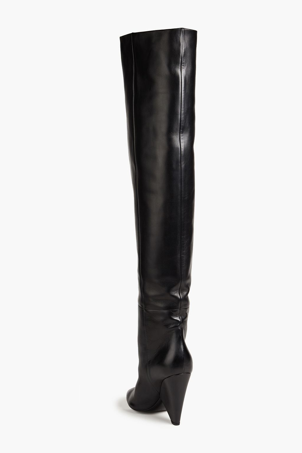 SAINT LAURENT Pebbled-leather thigh boots