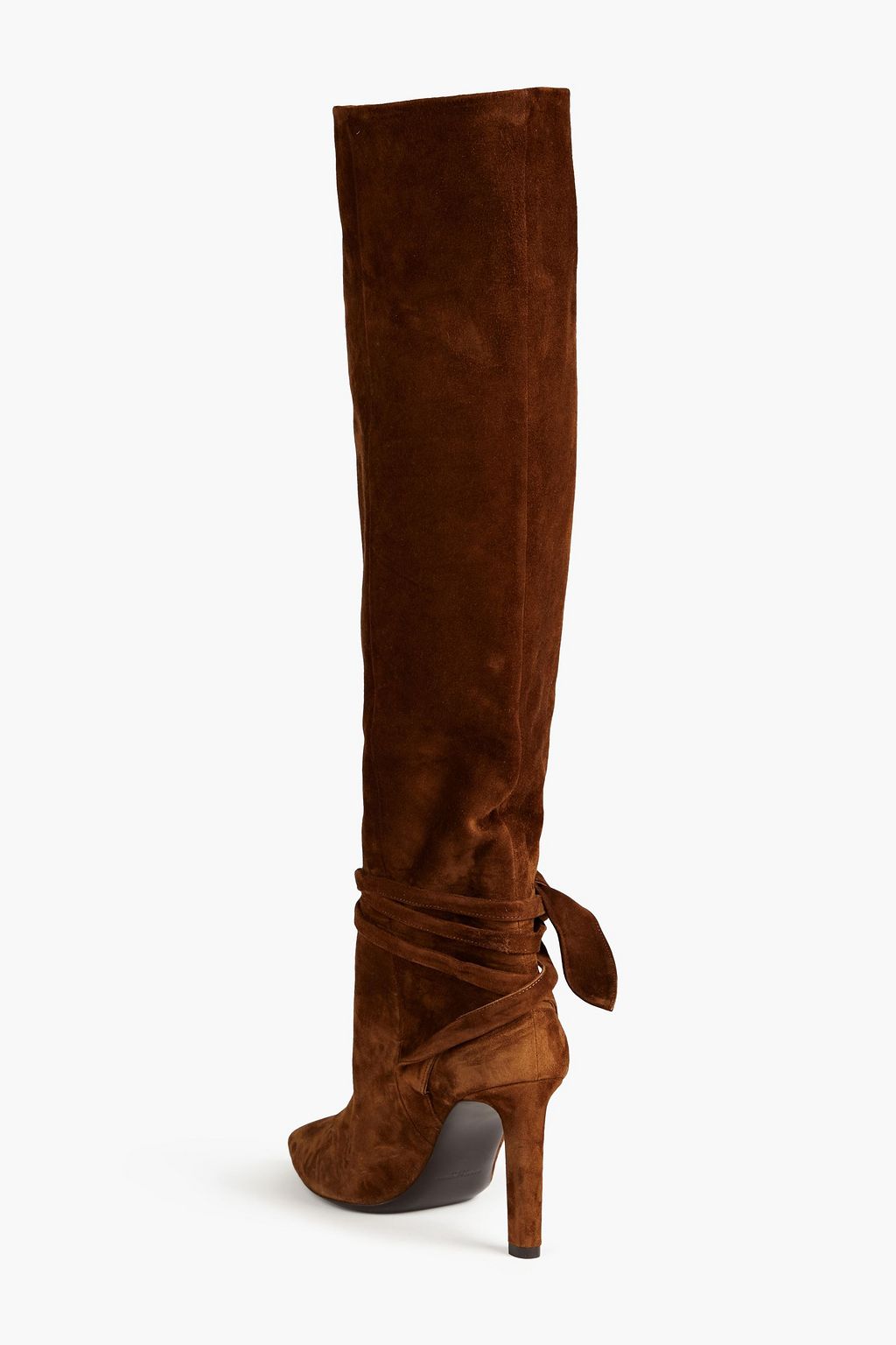 SAINT LAURENT Bow-detailed suede knee boots