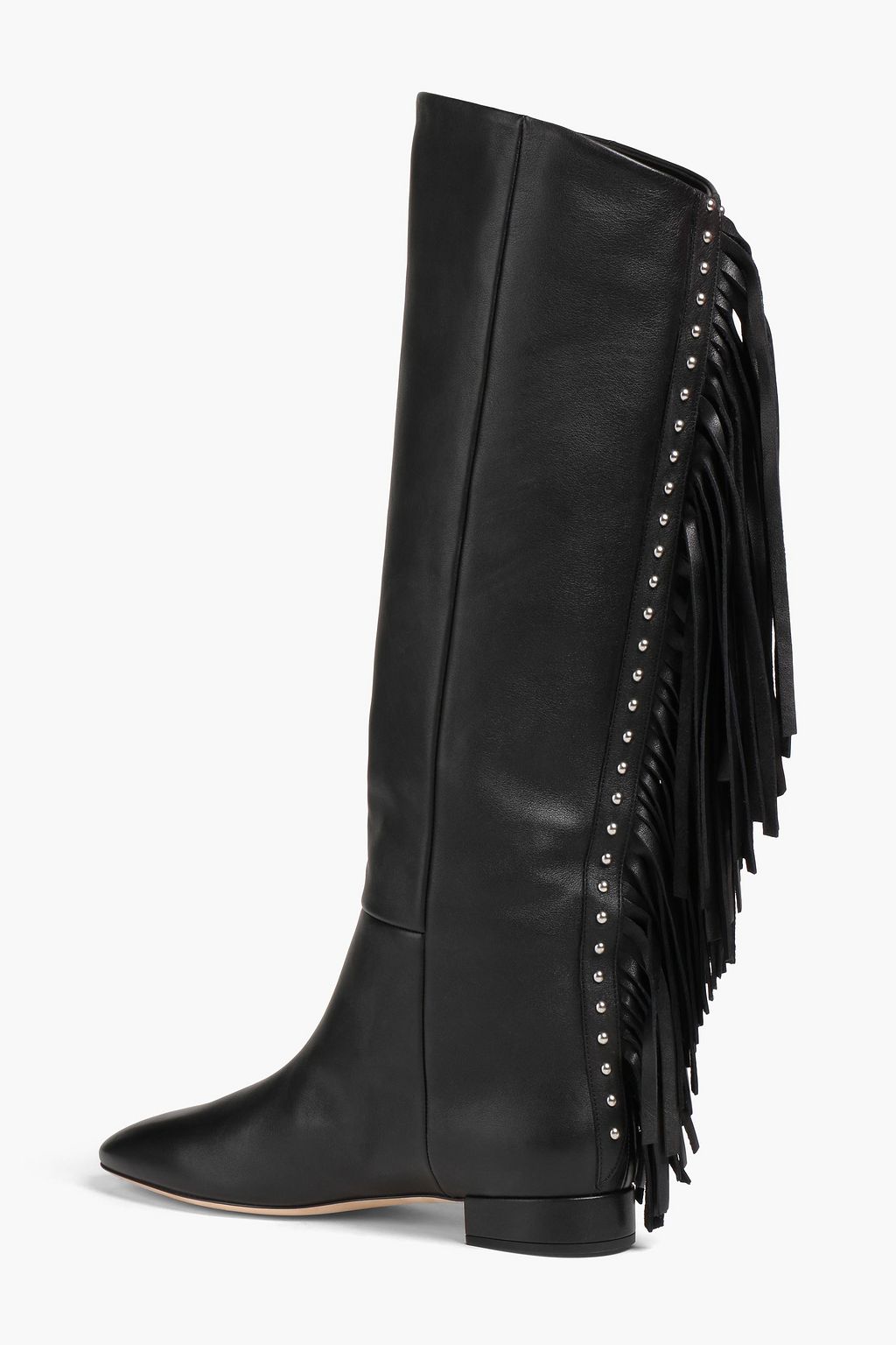 SAINT LAURENT Stiefel aus Leder mit Fransen