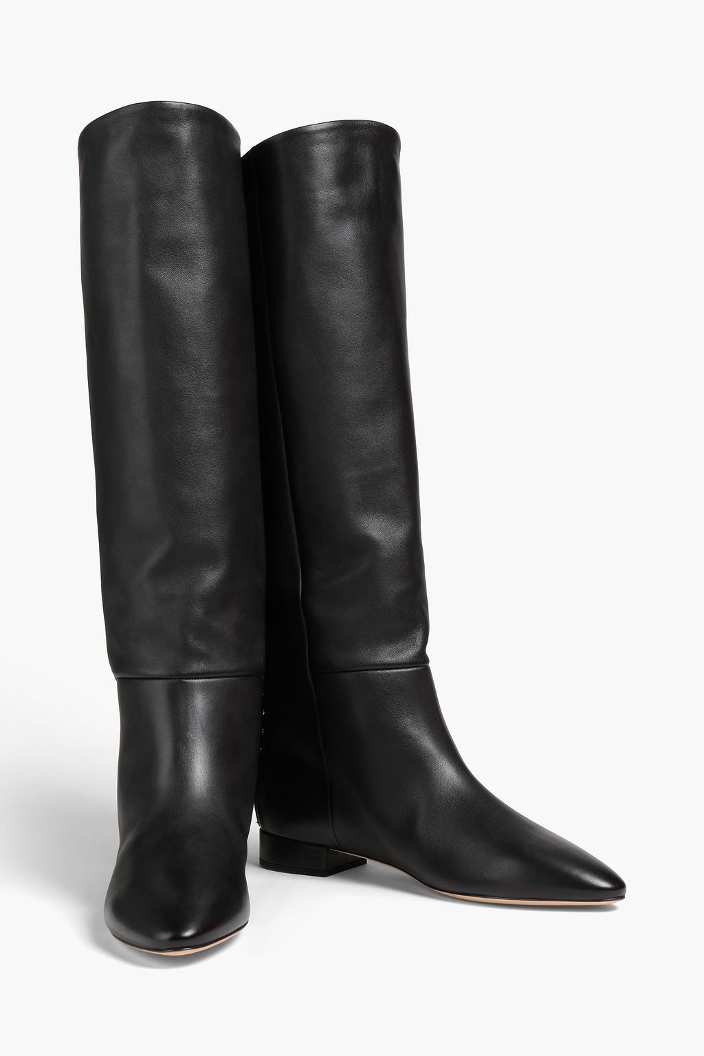 SAINT LAURENT Stiefel aus Leder mit Fransen