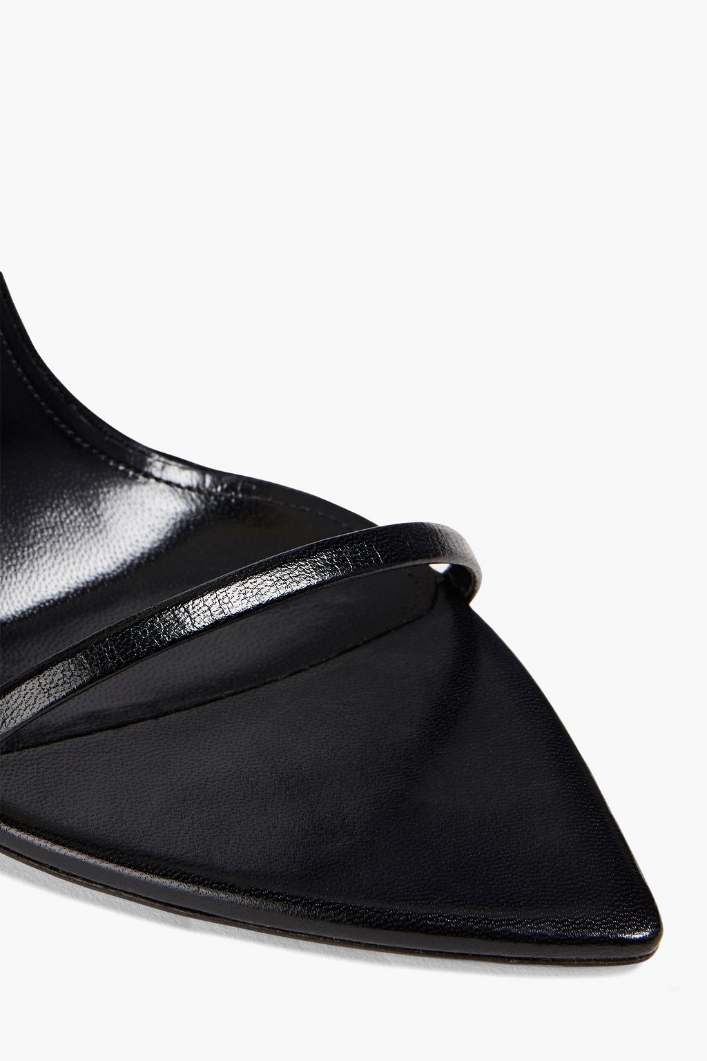SAINT LAURENT Sandalen aus Leder mit Federverzierung