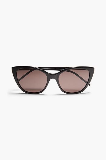 SAINT LAURENT Uku cat-eye gunmetal-tone sunglasses