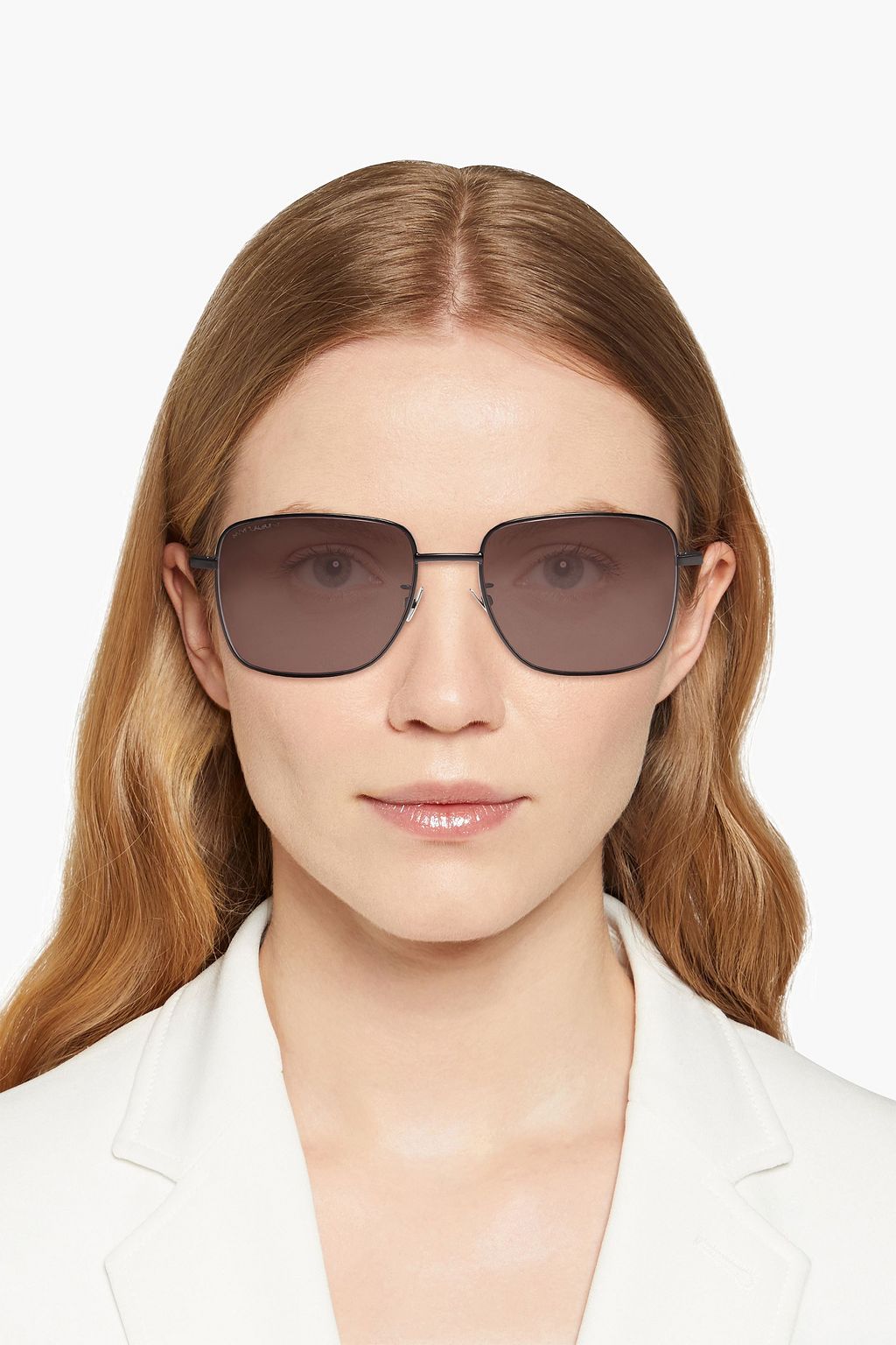 SAINT LAURENT Square-frame coated sunglasses