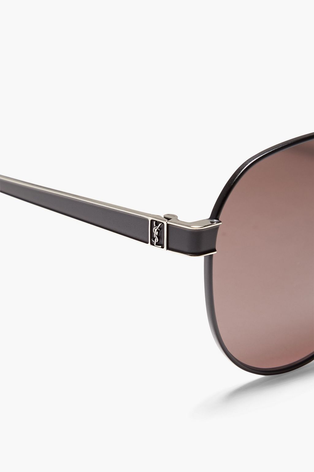 SAINT LAURENT Round-frame silver-tone sunglasses