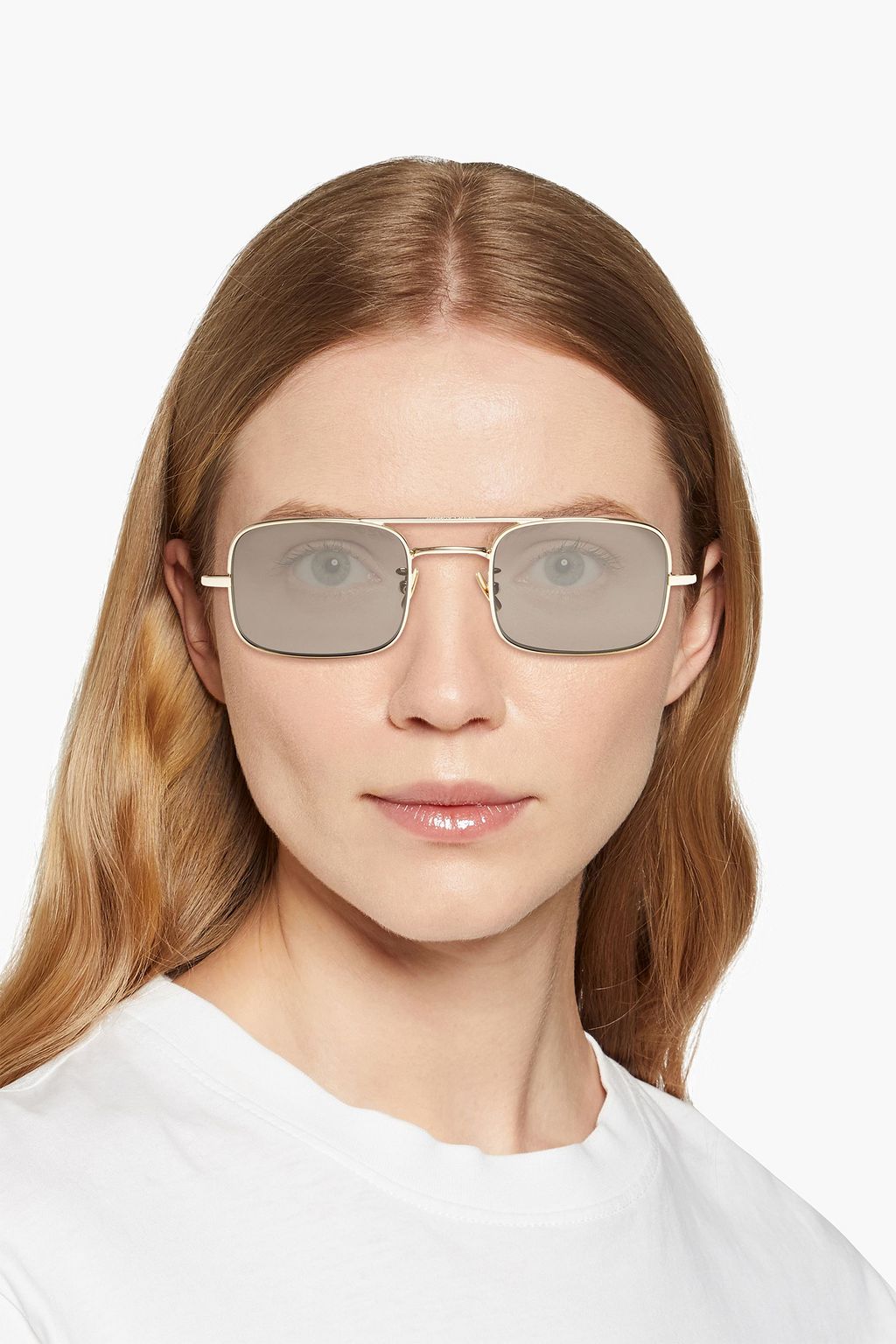 SAINT LAURENT Sonnenbrille mit rechteckigem Rahmen aus Metall