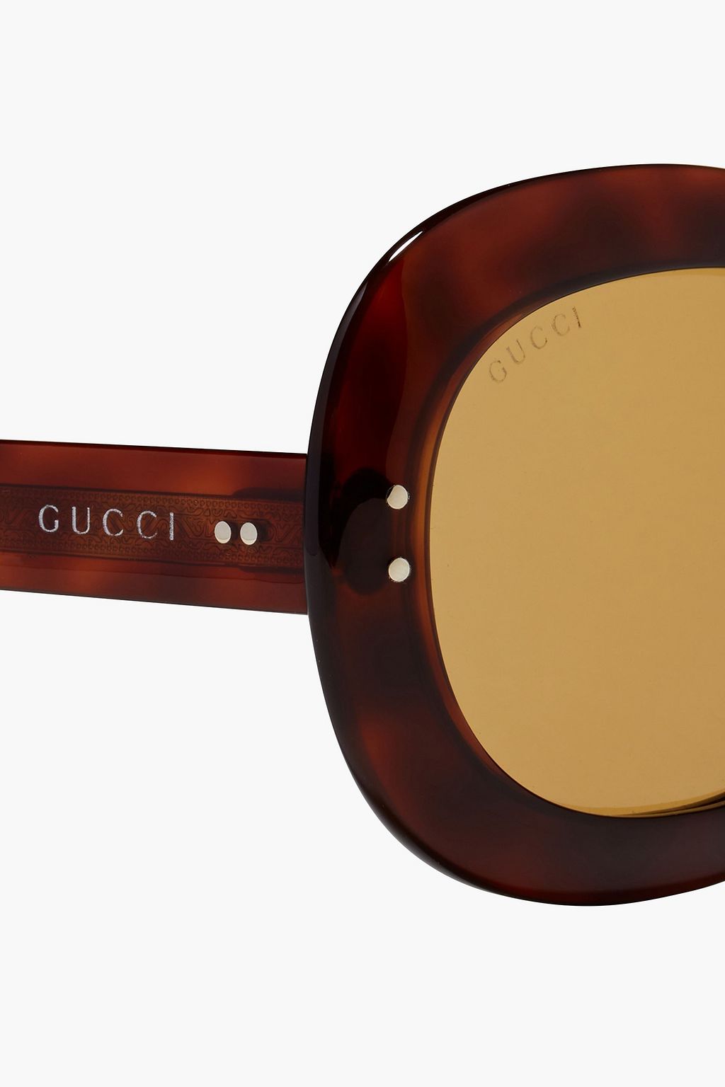 GUCCI Oval-frame tortoiseshell acetate sunglasses