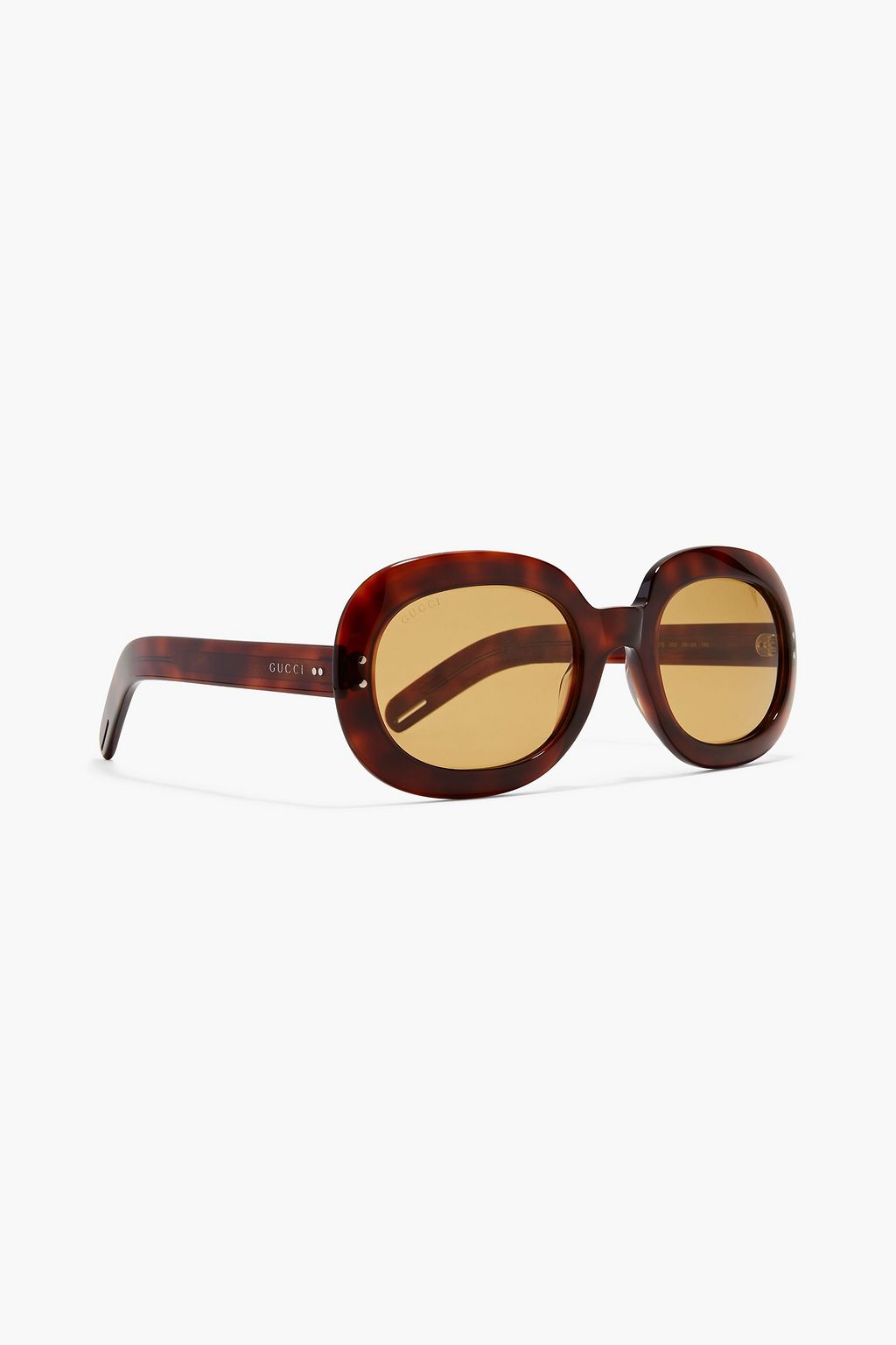GUCCI Oval-frame tortoiseshell acetate sunglasses