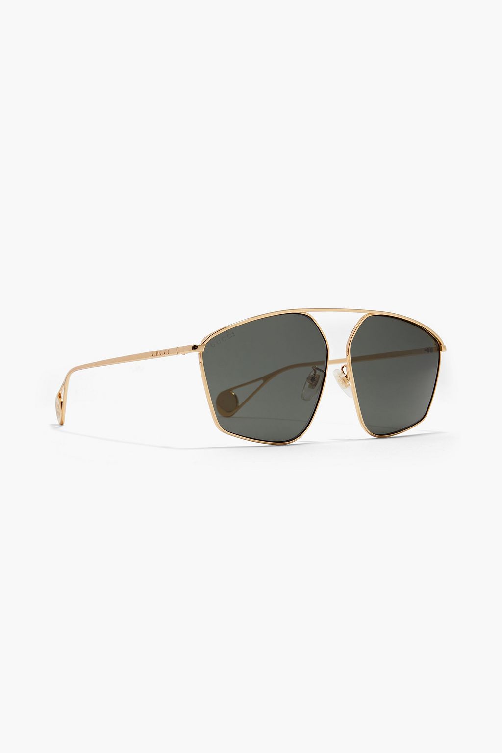 GUCCI Aviator-style gold-tone sunglasses