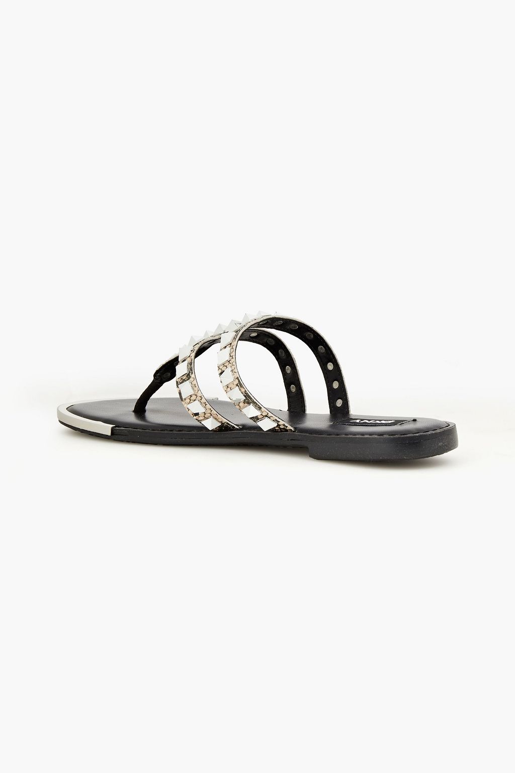 DKNY Studded faux snake-effect leather sandals