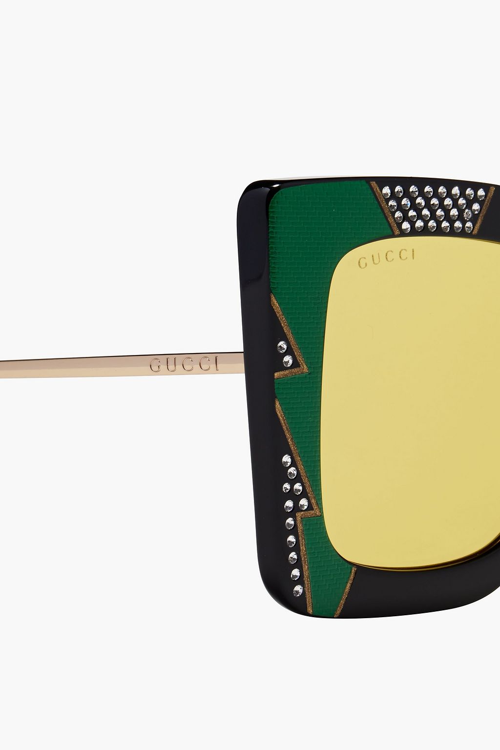 GUCCI Square-frame crystal-embellished acetate sunglasses