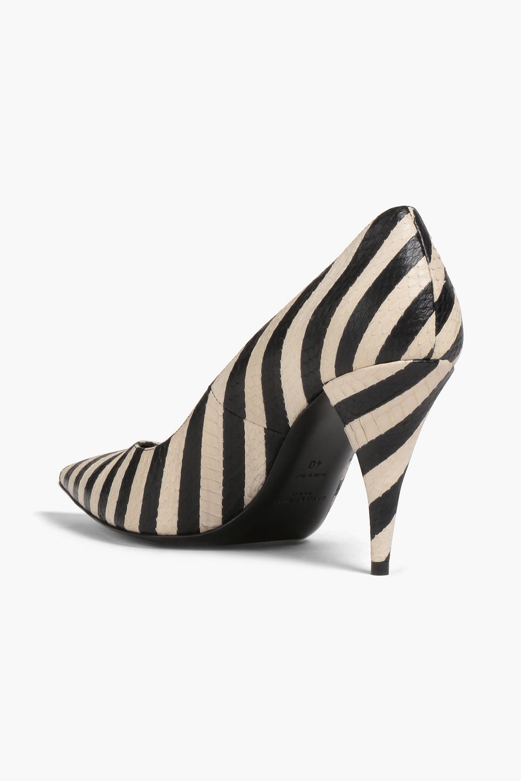 SAINT LAURENT Striped elaphe pumps