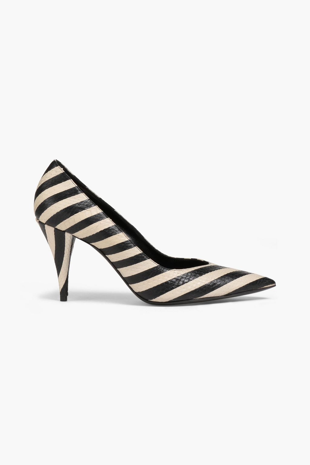 SAINT LAURENT Striped elaphe pumps | THE OUTNET