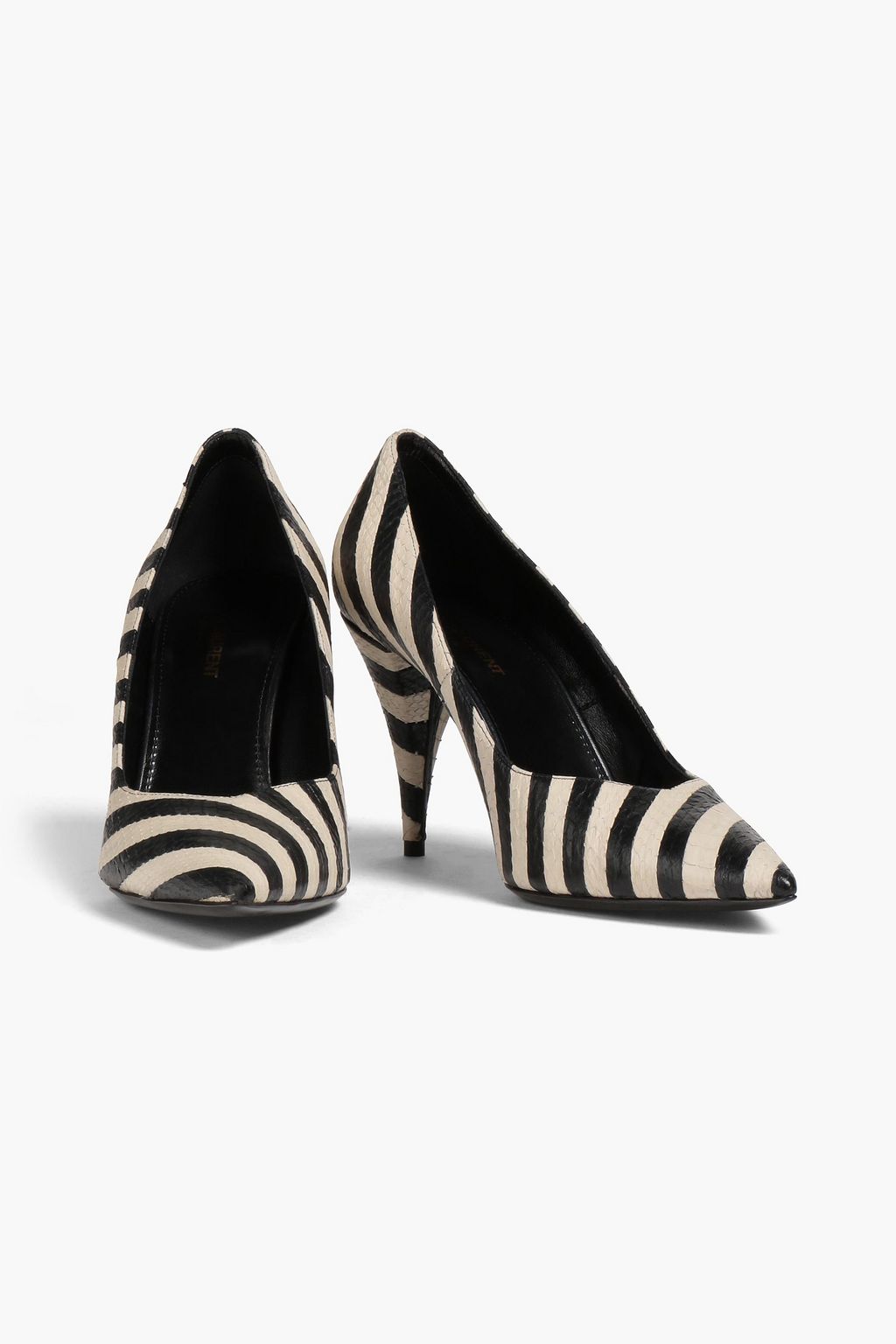 SAINT LAURENT Striped elaphe pumps