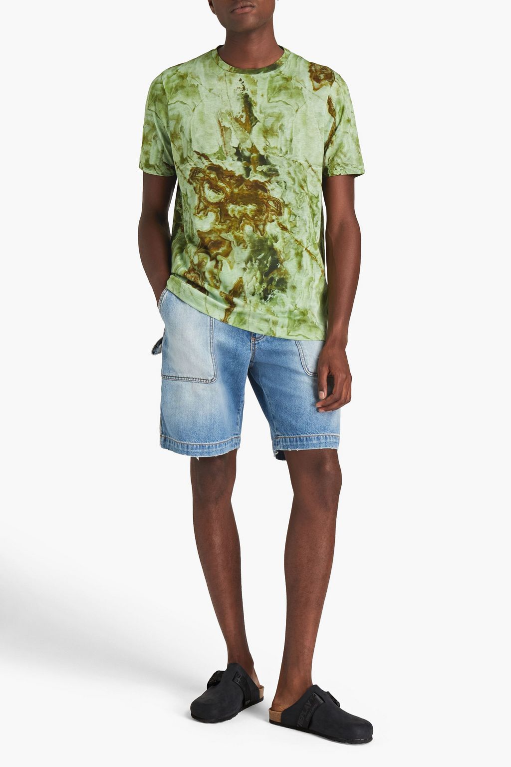 ACNE STUDIOS BLÅ KONST Faded distressed denim shorts