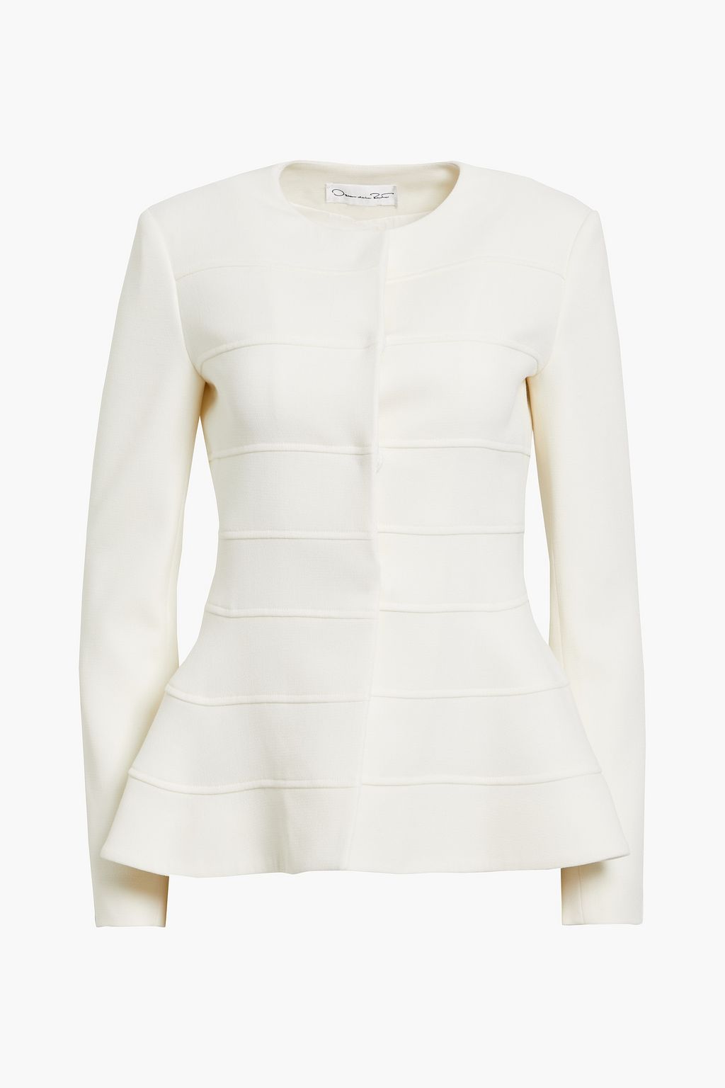 white peplum coat