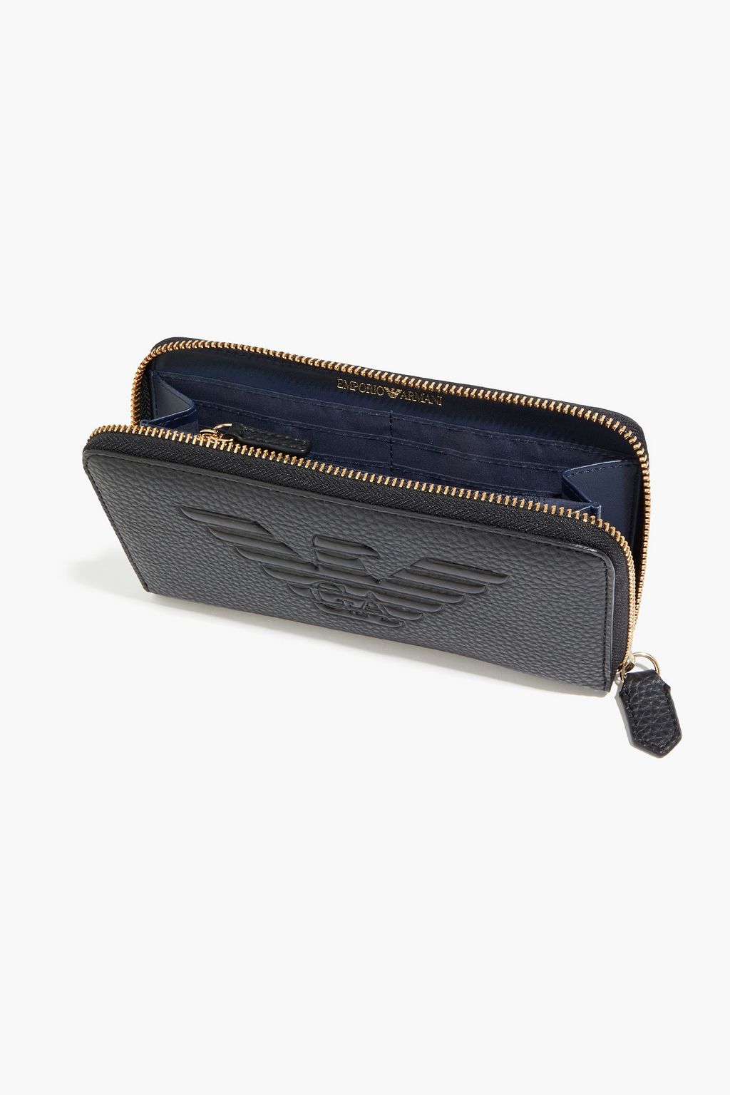 EMPORIO ARMANI Embossed textured faux leather wallet