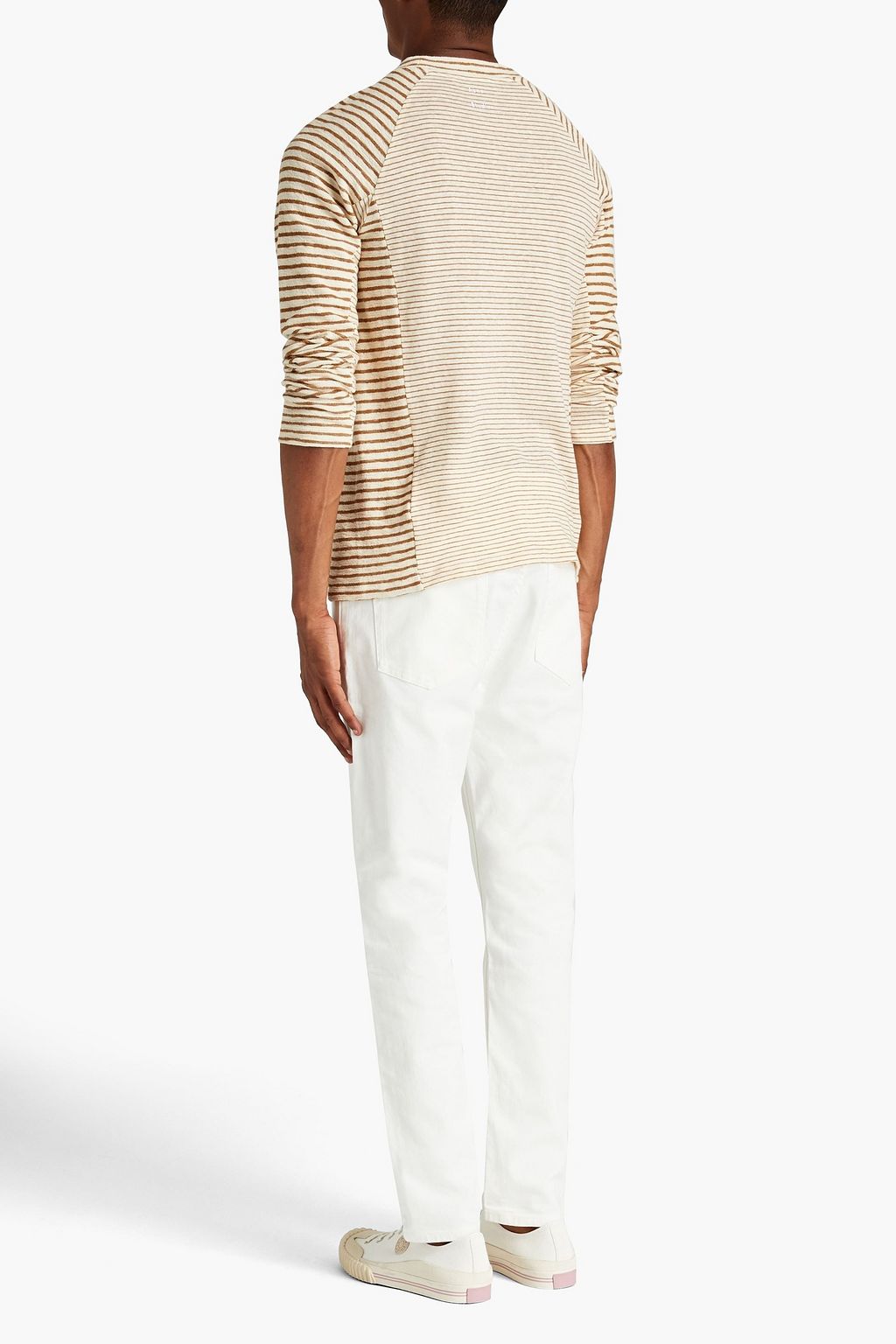 ACNE STUDIOS Striped cotton and linen-blend jersey T-shirt