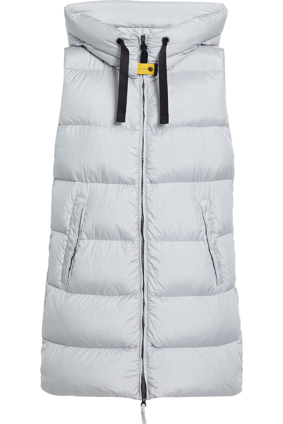 Quilted shell down hooded jacket