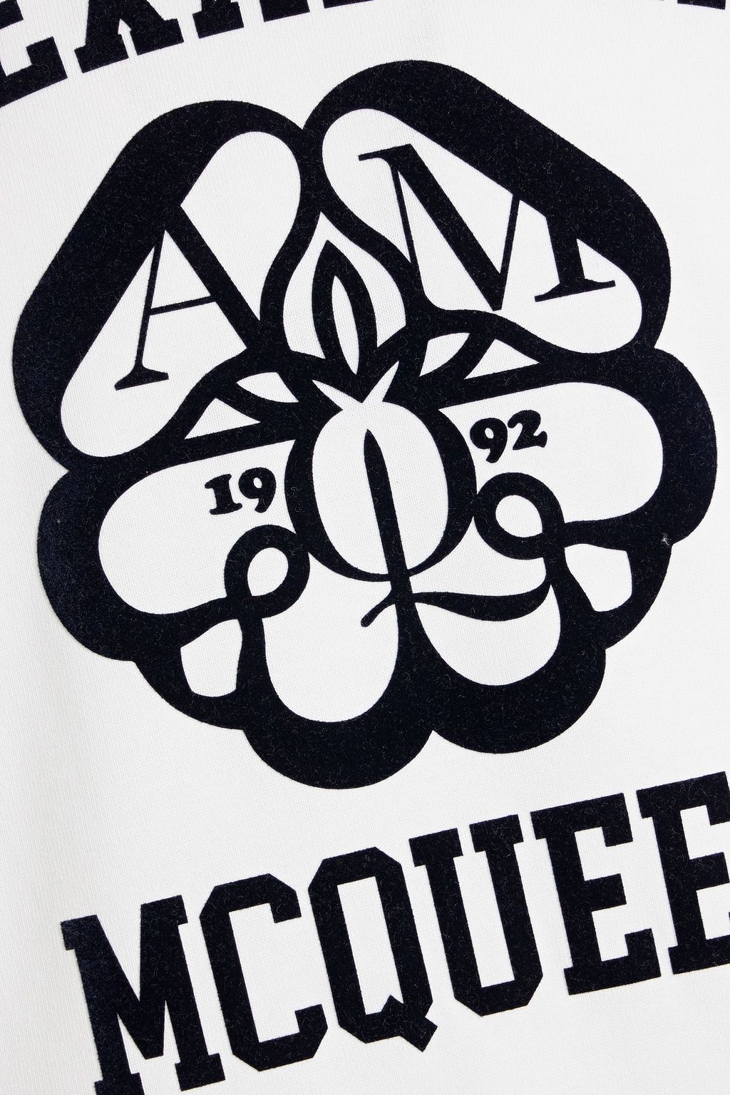 MCQUEEN Flocked cotton-jersey T-shirt