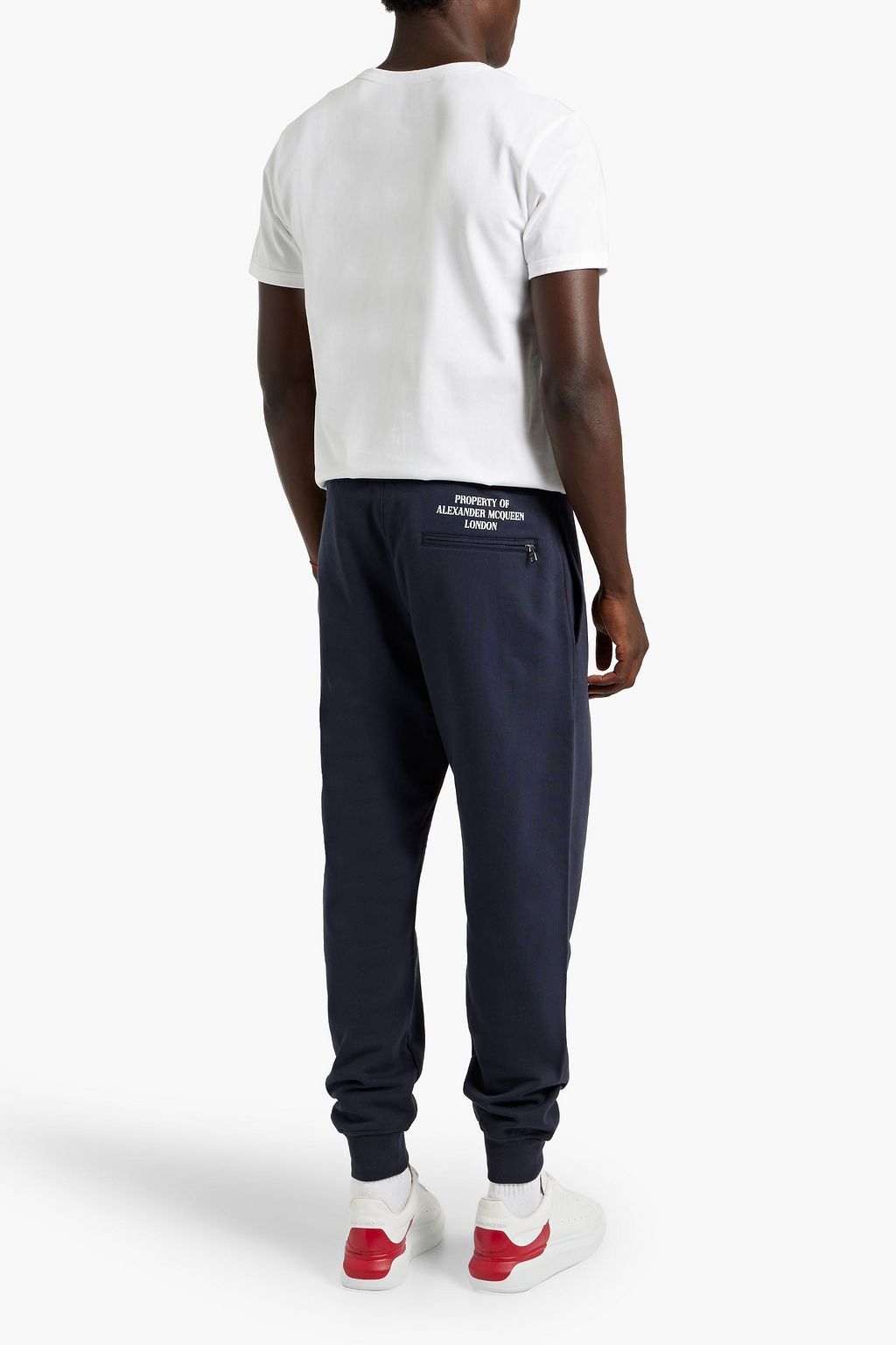 MCQUEEN Flocked cotton-jersey T-shirt
