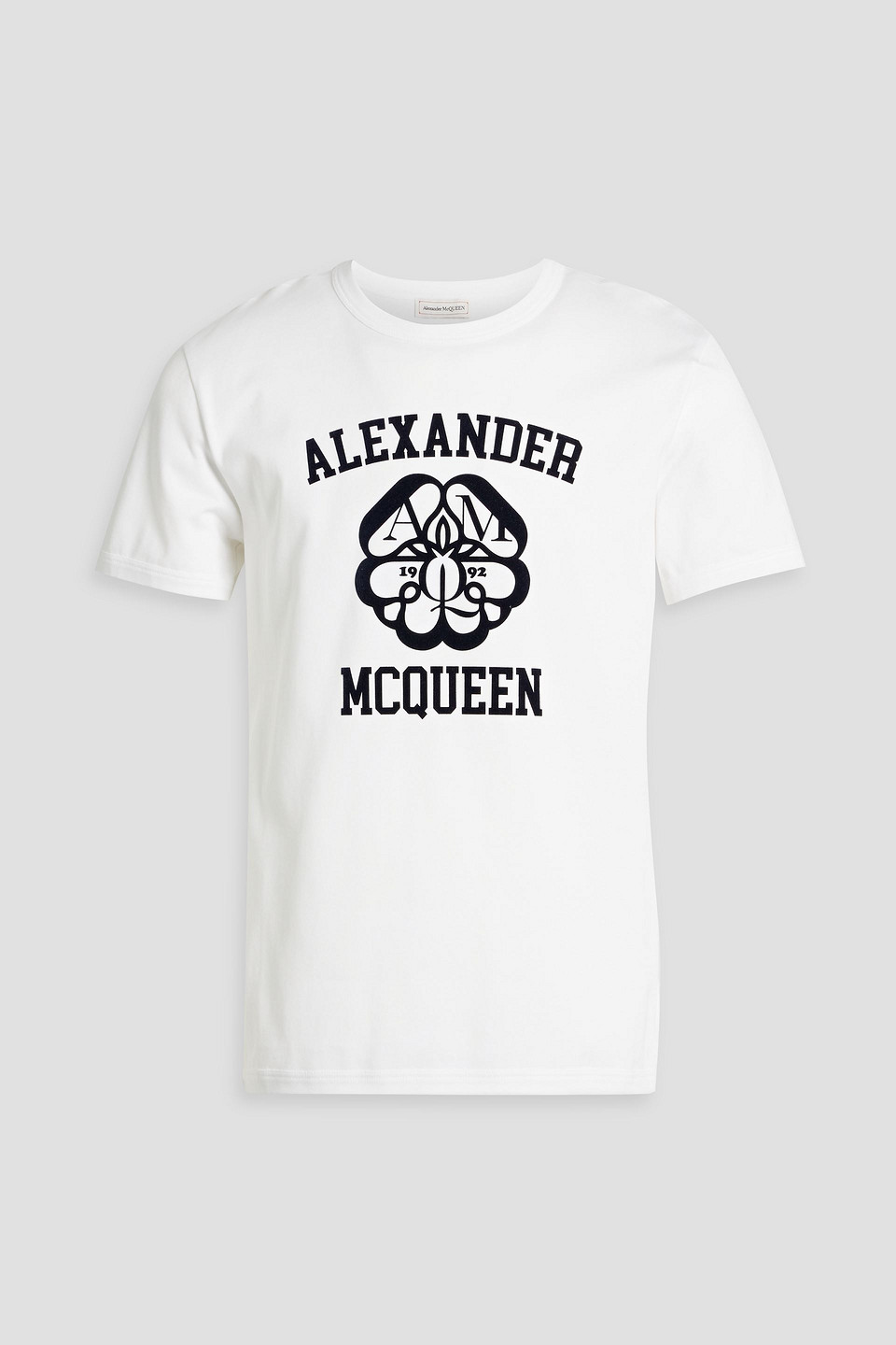 Flocked cotton-jersey T-shirt