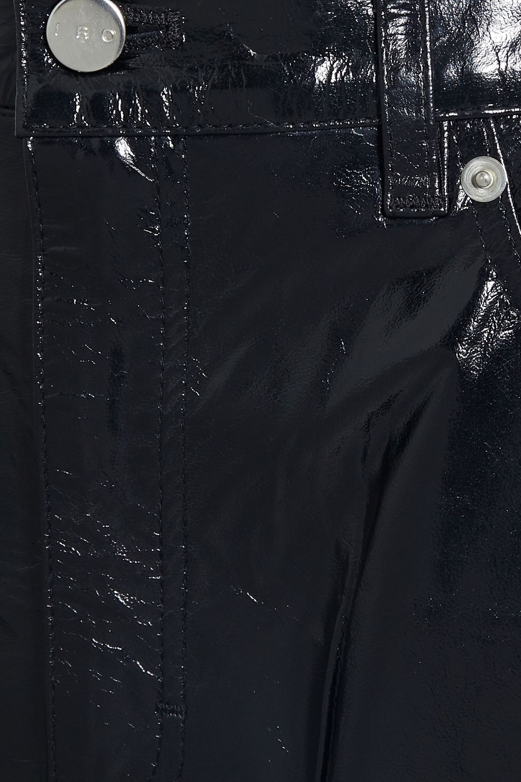 IRO Dakota crinkled patent-leather straight-leg pants