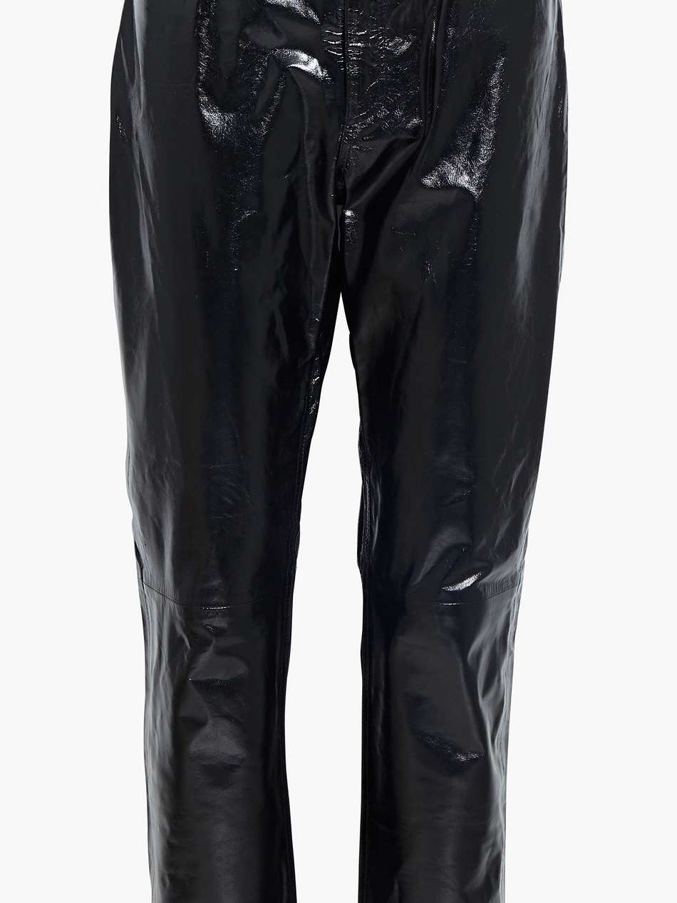 dakota crinkled patent-leather straight-leg pants