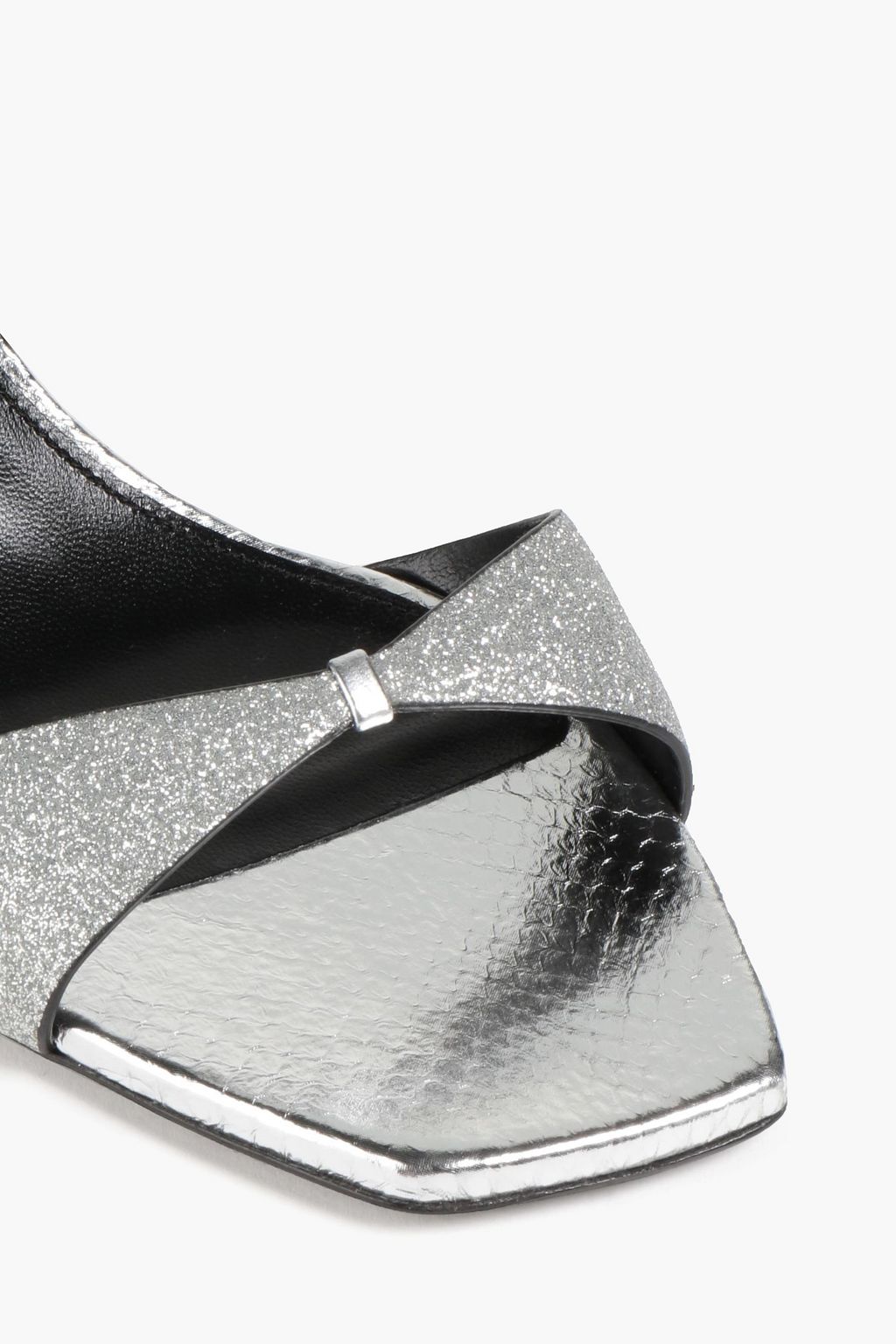 SAINT LAURENT Sandalen aus Leder und Ayersleder mit Glitter-Finish