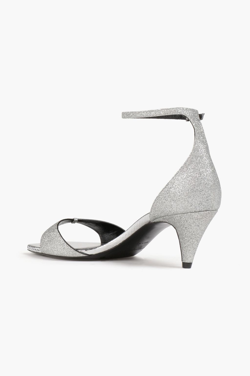SAINT LAURENT Sandalen aus Leder und Ayersleder mit Glitter-Finish