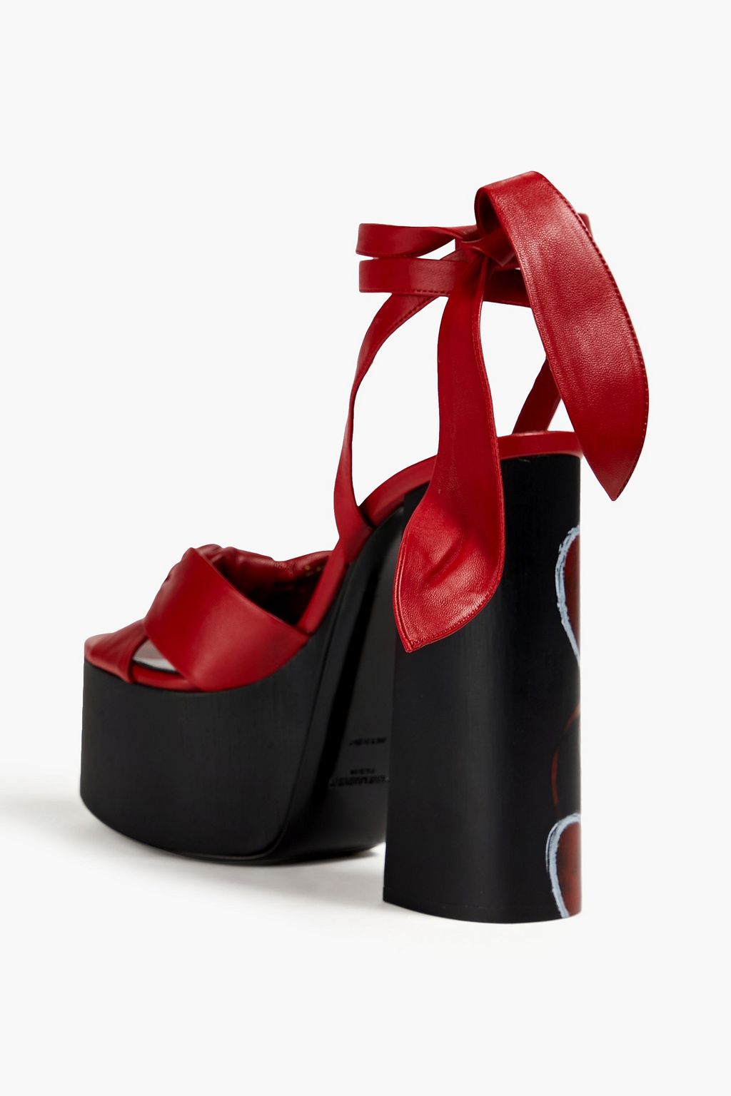 SAINT LAURENT Plateausandalen aus Leder mit Knotendetail