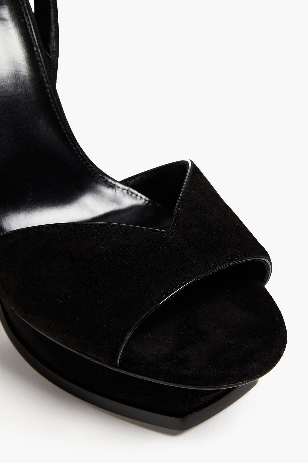 SAINT LAURENT Tribute Plateausandalen aus Veloursleder
