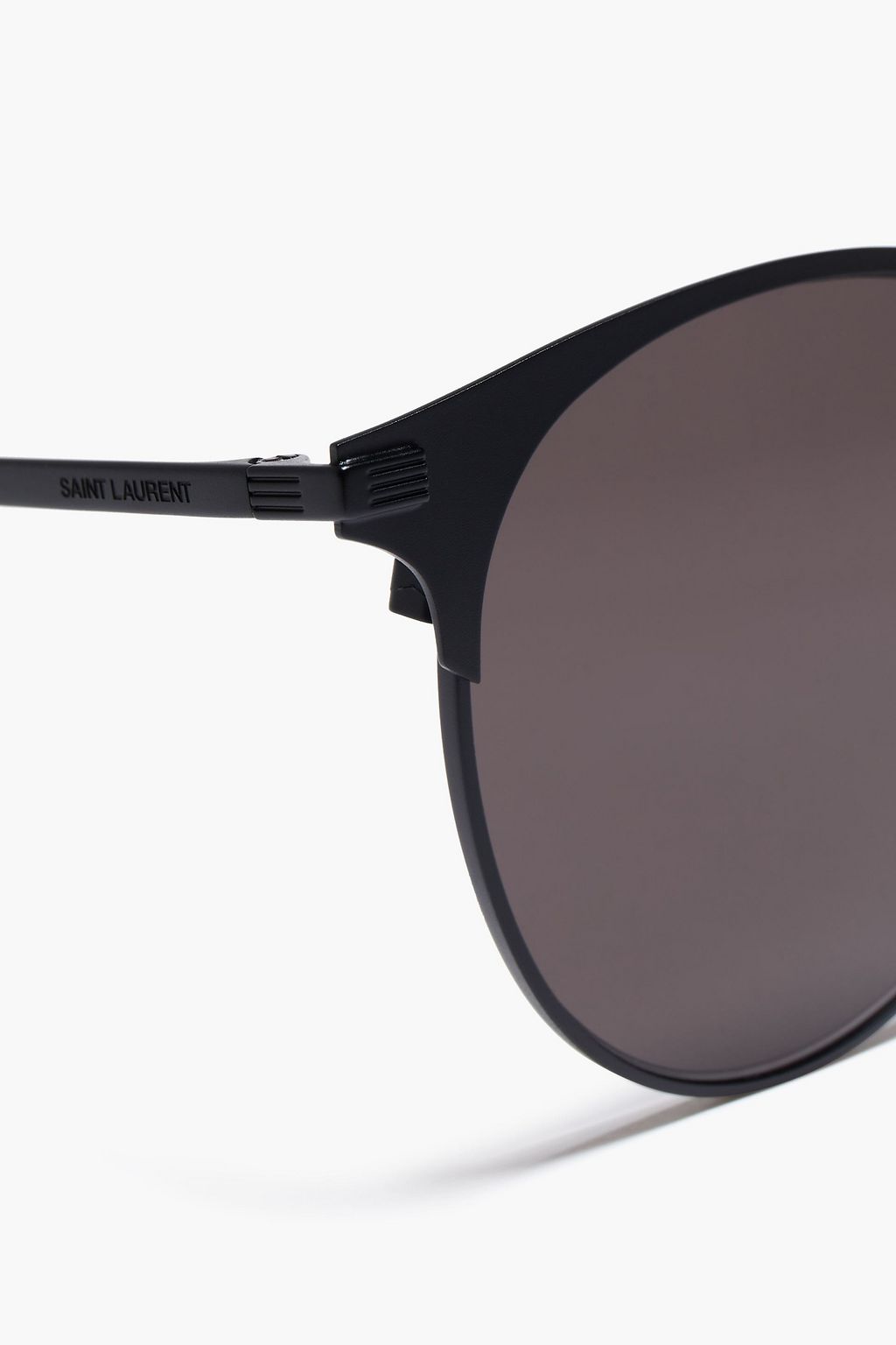 SAINT LAURENT Round-frame coated metal sunglasses