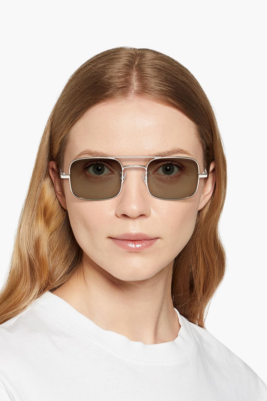 SAINT LAURENT Sonnenbrille mit rechteckigem Rahmen aus Metall