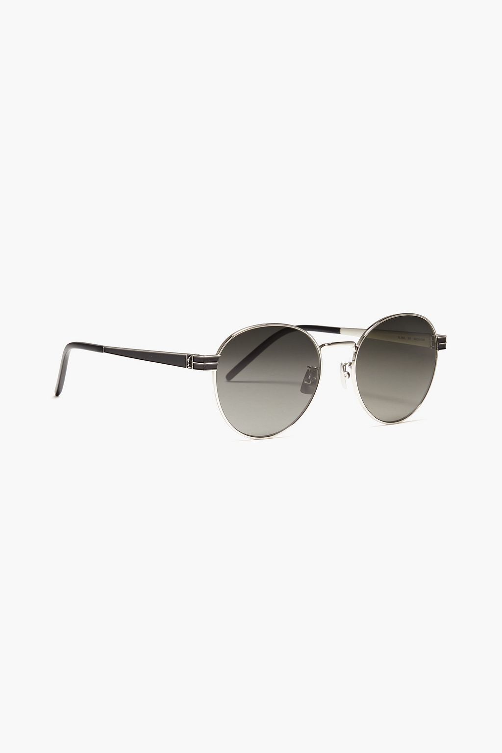 SAINT LAURENT Round-frame silver-tone sunglasses