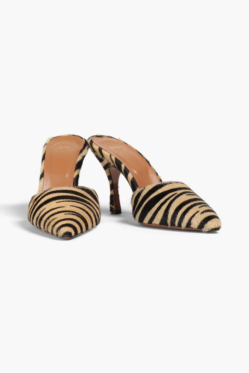 Atp Atelier Macerata Zebra-print Calf Hair Mules In Animal Print