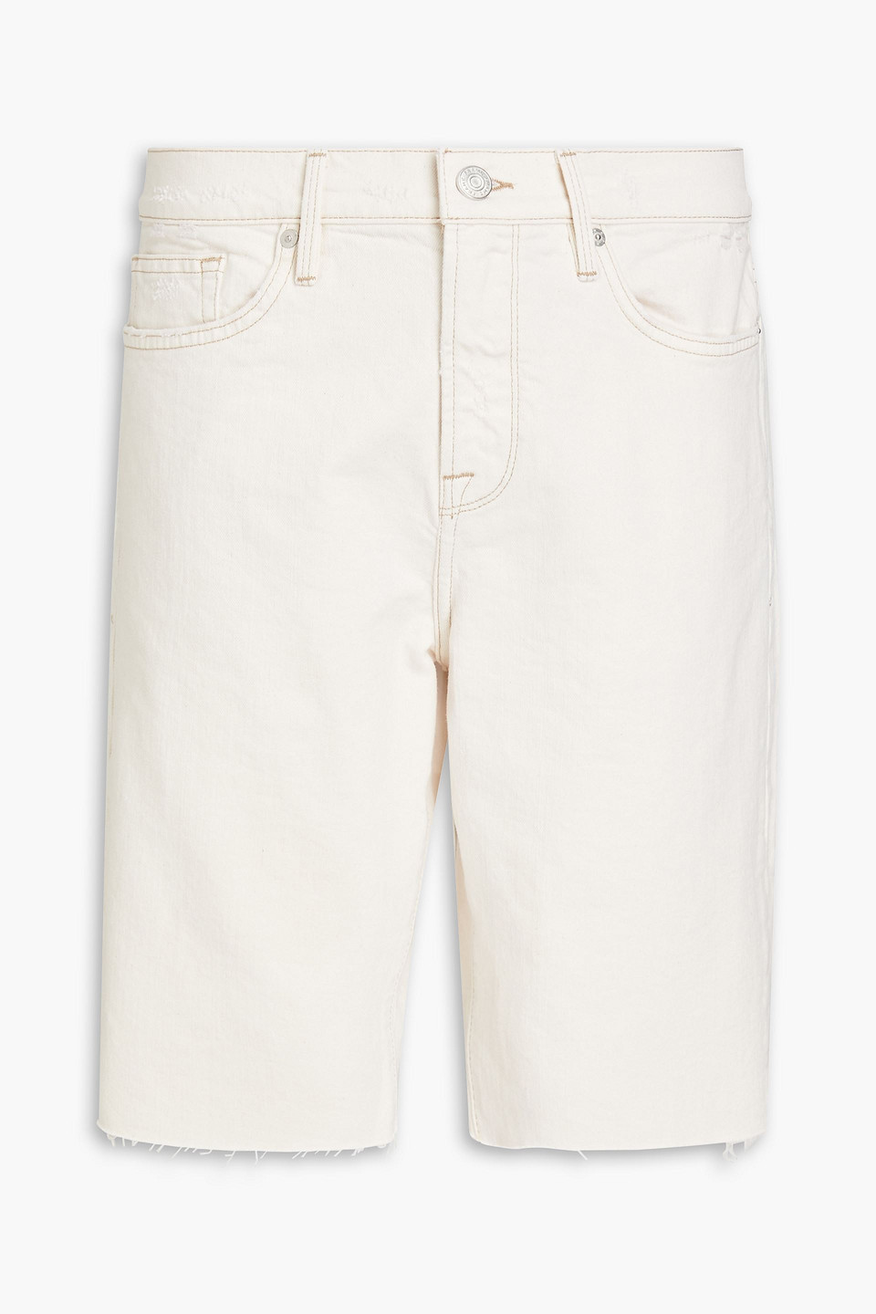 L'Homme distressed denim shorts