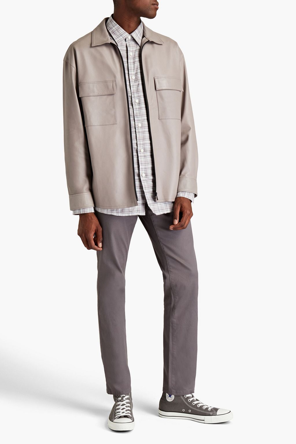 FRAME Bonded leather shirt