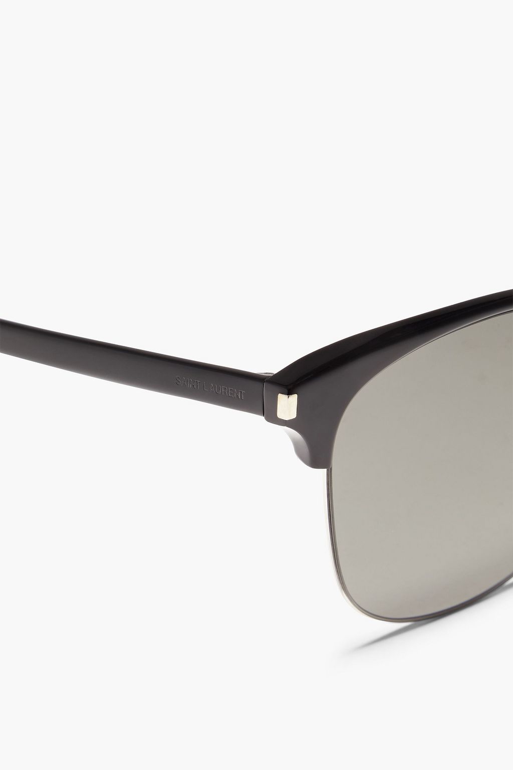 SAINT LAURENT D-frame acetate and silver-tone sunglasses
