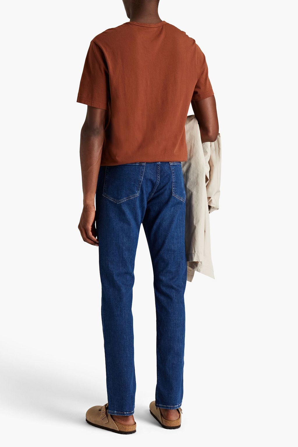 FRAME Slim-fit faded whiskered denim jeans