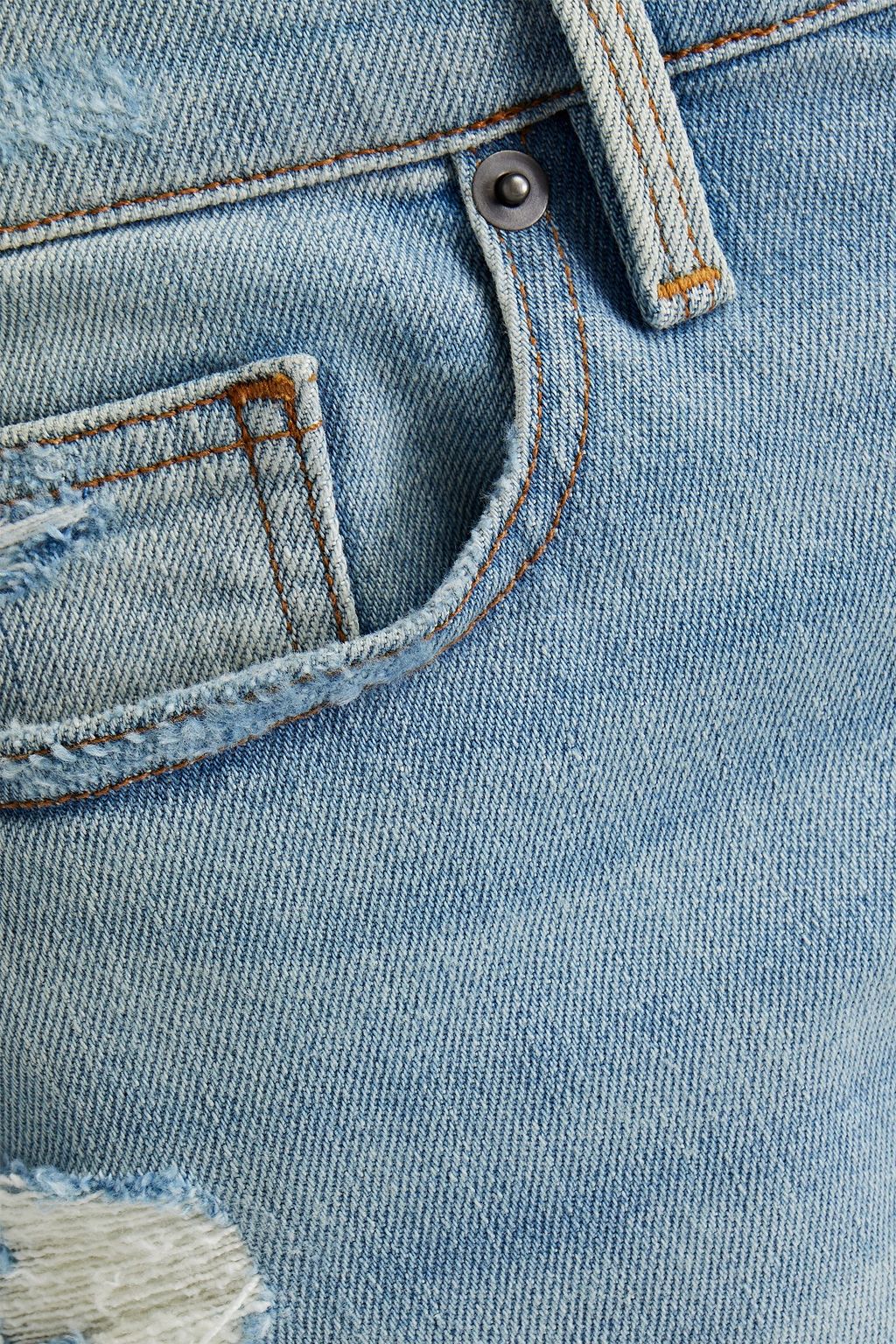 FRAME Distressed denim shorts