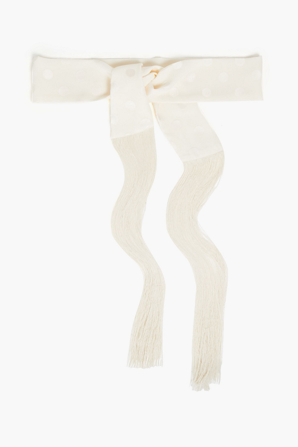 Zimmermann Fringed Polka-dot Jacquard Belt In Neutrals